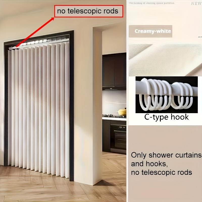 TEMU 2d Flat, [2d Door Curtain] Bohemian Chic Foldable Door Curtain - Windproof Thickened Fabric, Machine Washable, Wavy Hem, Diamond Pattern, ,