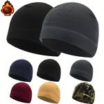 1pc Men's And Women's Outdoor Plus Velvet Thickened Knitted Hat, Winter Ear Protection Warm Hat
