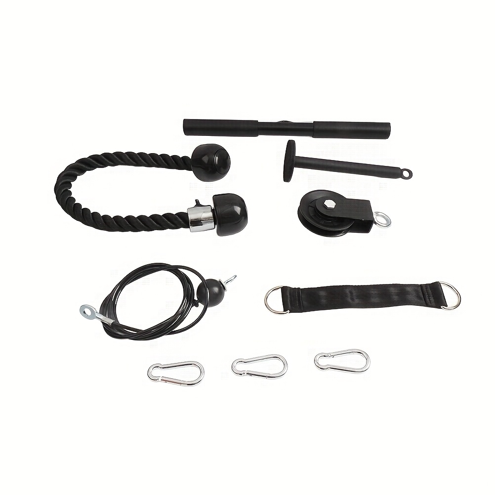 Cable Pulley System For Home Gym, Lat Pull Down Weight Pulley System Gym Fitness Loading Pin Weight Lifting Triceps Rope Workout Adjustable Length Pulley Cable Machine Attachments For Home Gym