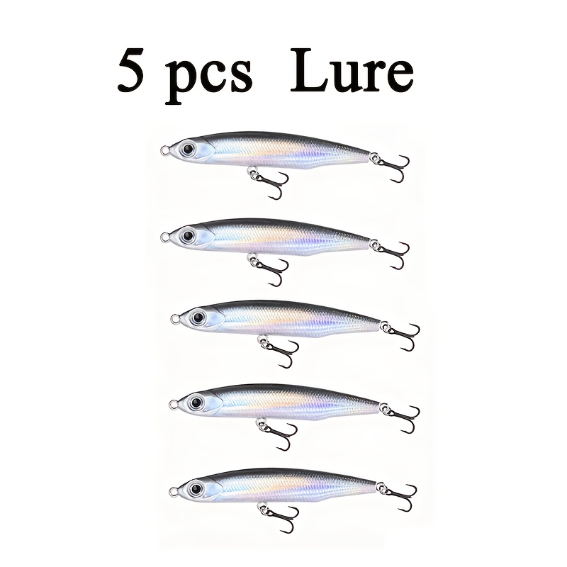 E-shop 5 Stück Sinkender Bleistift Köder Angelköder 8cm 10g Sinkender Bleistift Weißer Streifen Köder Langer Wurf Culter Barsch Killer Exquisite