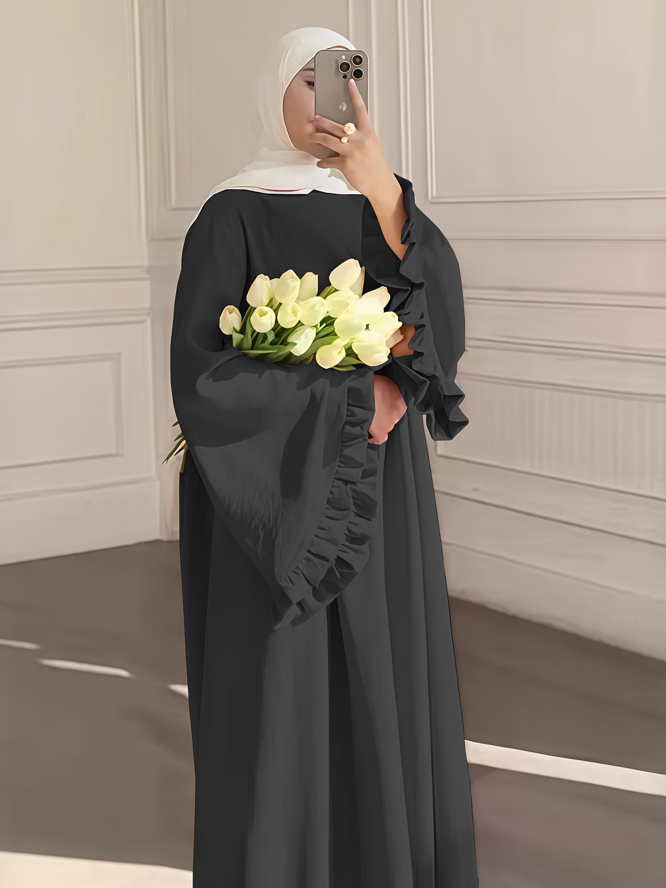 black muslimah dress MH25 Multi-Color Two-Piece Jilbab Set main image 1