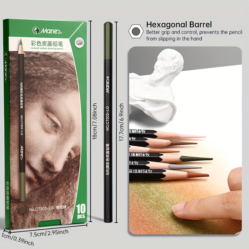 10pcs Skin Tone Colored Charcoal Pencils Drawing Set