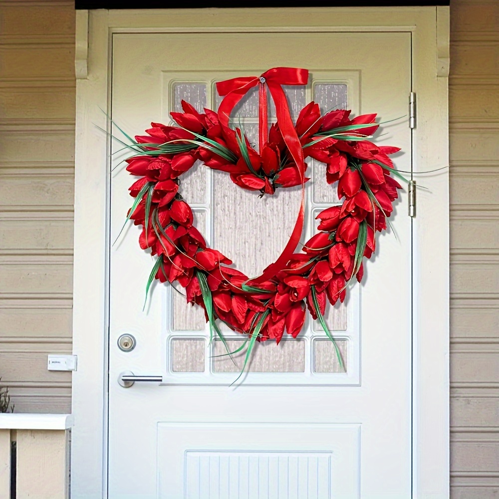 

's Day Red Wreath - No Needed, , For Decor