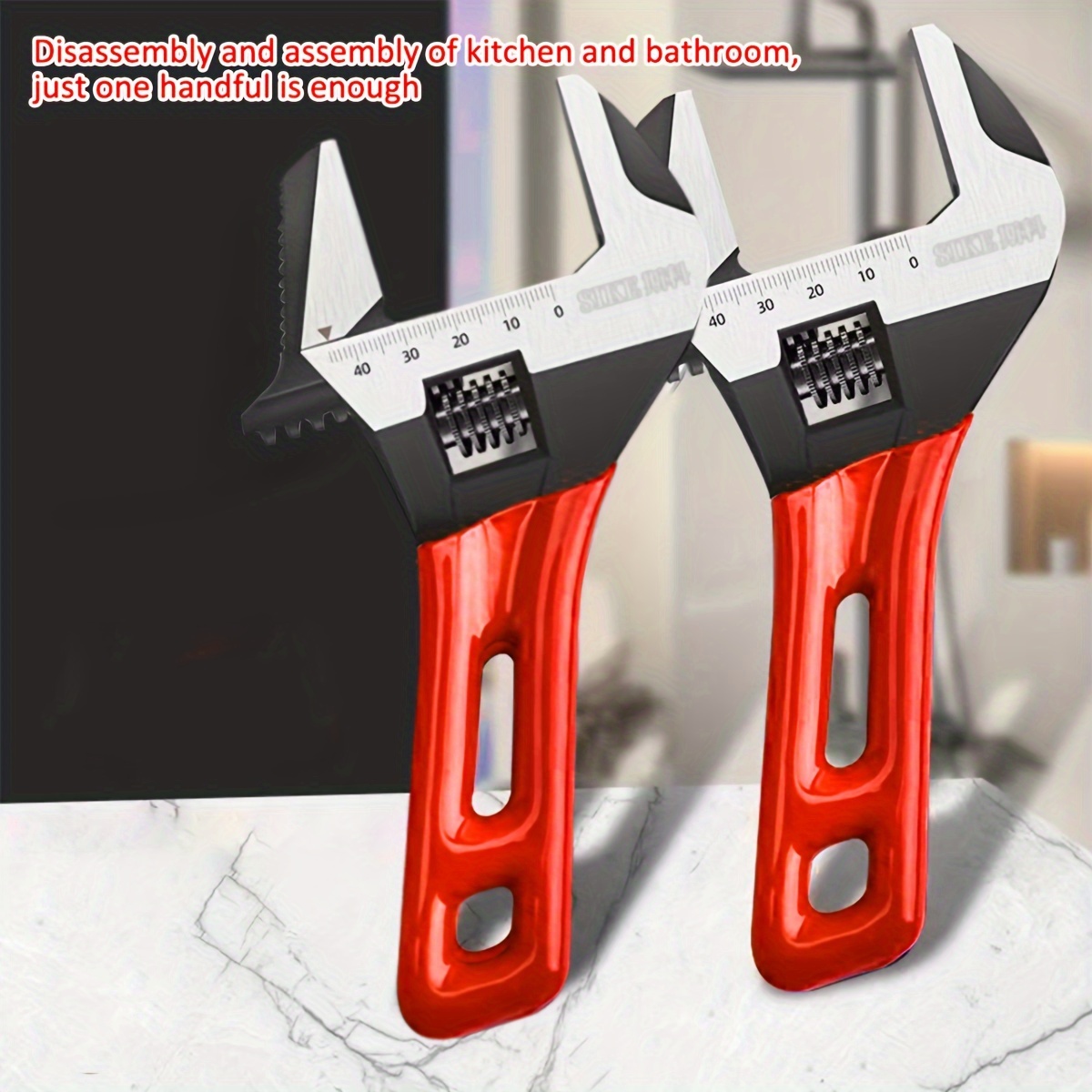 

Adjustable Wrench, High Carbon Steel, Universal Multi-function Water Pump Pliers, Abrasion Resistant Non-slip Grip, Large Opening Bathroom Kitchen Tool, 1-pack