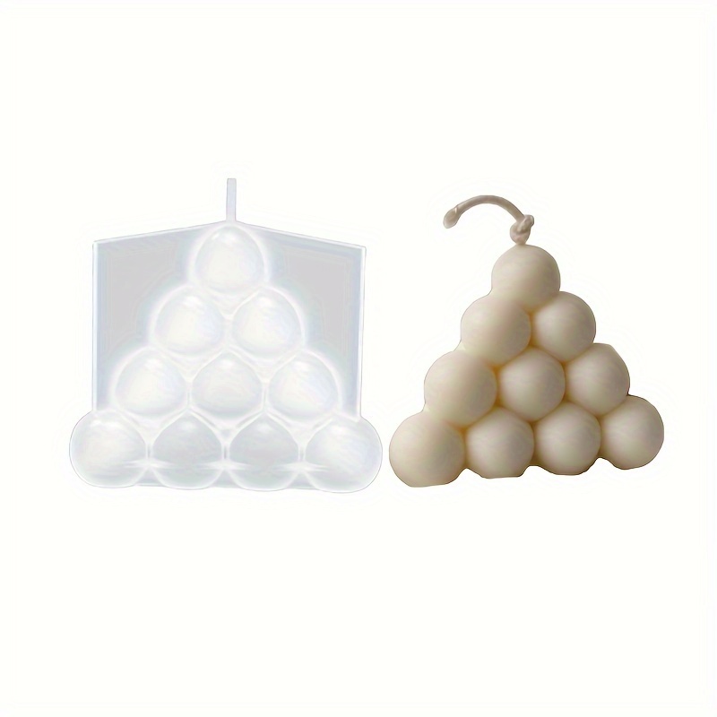 3d Pyramid Candle Mold Bubble Triangle Candle Molds Geometric Spherical Sphere Mold For Resin Casting Balls Aromatherapy Crafts Making Boho Style Home Decor Plaster Clay Ornament