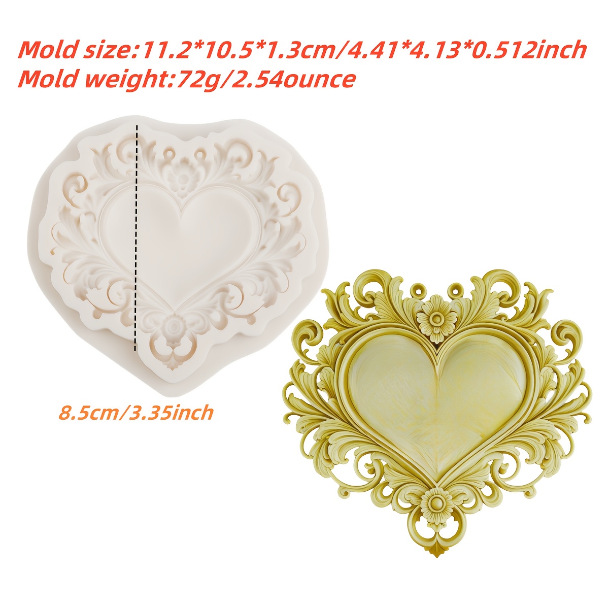 Image of 1pc -shaped Baroque Patterned Silicone Mold, Diy Creative Baking Party Cake Chocolate Decoration Tool, Handicraft Sugar Flipping Mold Decoration Ornament, Artwork Resin Liquid Mold, Casting Mold