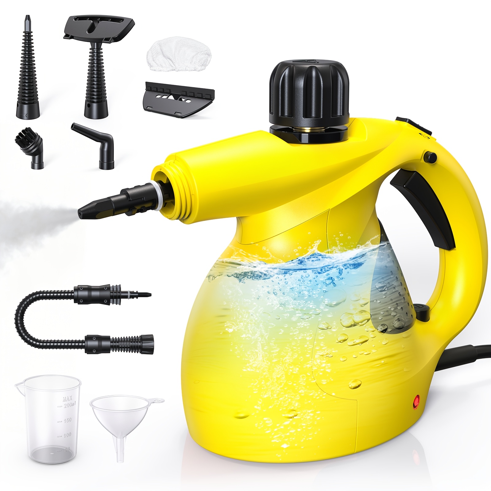 Image of Lubluelu 1200w Pressurized Handheld Multi-surface Steam Cleaner With Safety Lock, Preventing Dry Burning, Steamer For Home Use, Steamer For Cleaning Floor, Upholstery, Grout, And Car