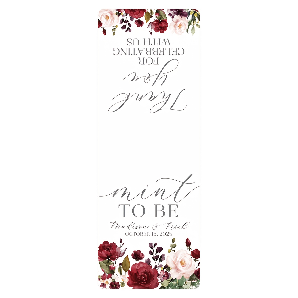 TEMU Custom Mint Favor Box Labels, Personalized Wedding Favor Stickers, Fold Over Floral Thank You Labels For Wedding Favors, Bridal Shower,