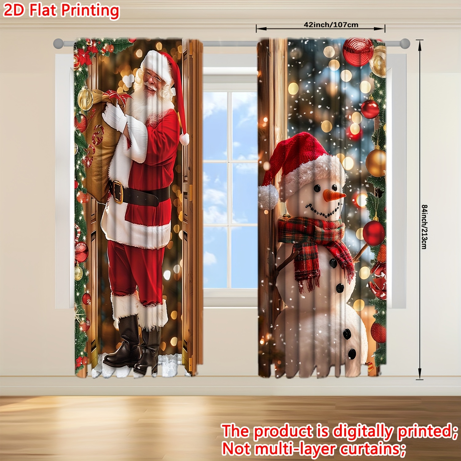 TEMU 2D Piatto, 2Pz Stampata e per Decorazioni Natalizie - per Camera da Letto, Ufficio, Cucina, Soggiorno , 2D Piatto