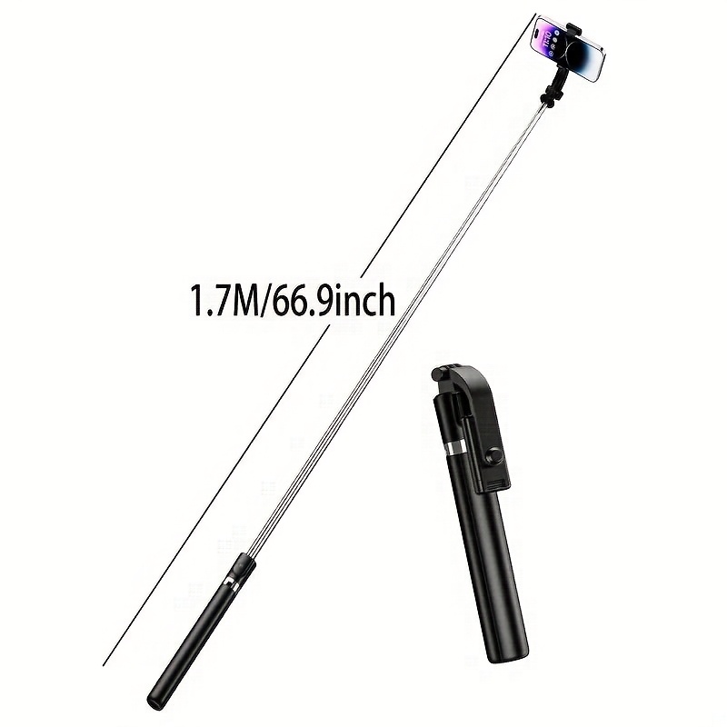 a 68 inch extendable selfie stick that   as a professional floor tripod for live streaming featuring a wireless   degree rotation and a stable anti shake design   travel   and outdoor for live broadcasts works with Product details 3
