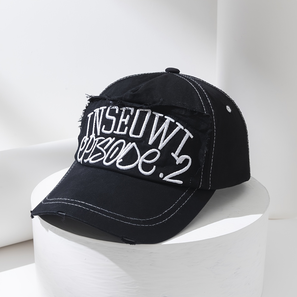 メンズ ダメージ加工レタープリント ストリートファッション ベース