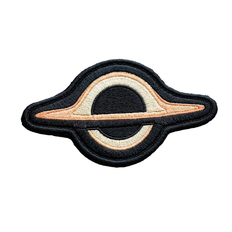 TEMU 1pc Black Hole Embroidered Patch, Retro Iron On Applique, Astronaut Universe Sew On Patch For Jackets Backpacks Hats