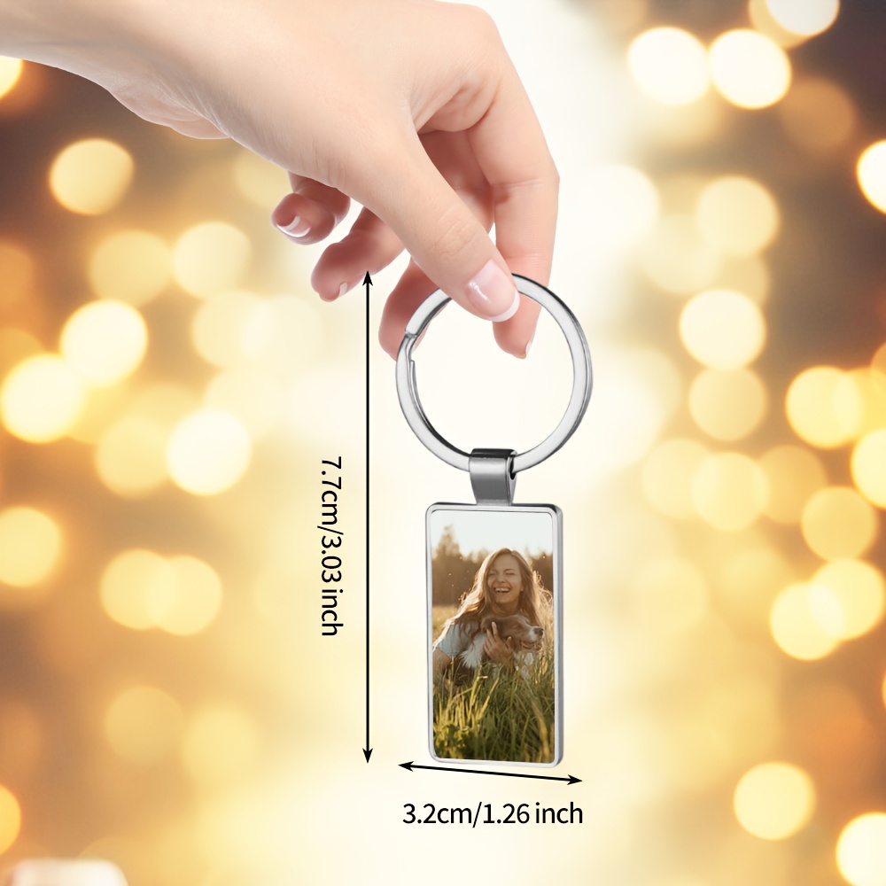 

[customized Product] 1 Double-sided Color Photo Keychain With Picture As A Commemorative Gift For Family And