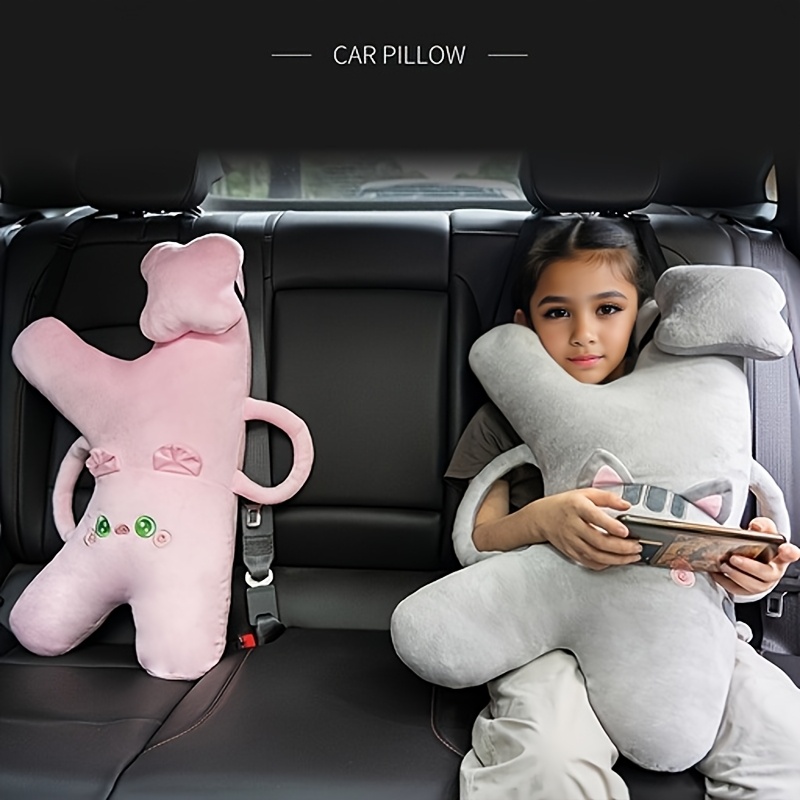 Comfortable pillow cushion supports the head for sleeping use suitable for car rear pillows and creative dinosaur cat design