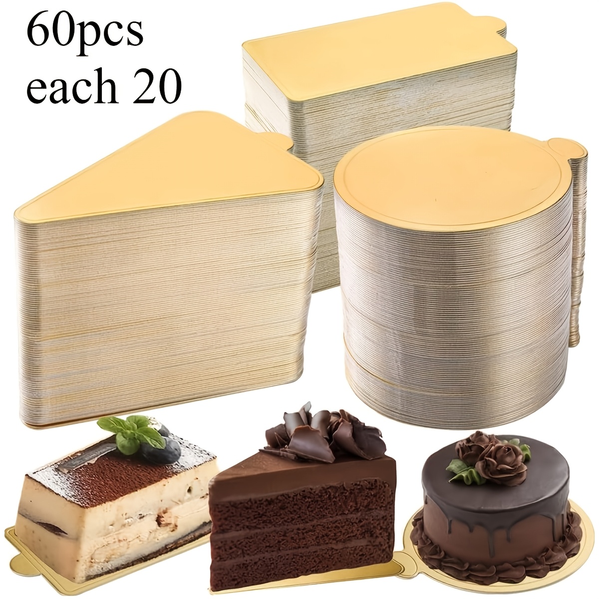 60pcs Mini Cardboard Cake Bases, Cake Plate Mousse Cake Boards Dessert Board Base Cake Paper Plates Cupcake (random Color And Style)
