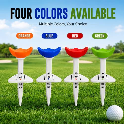 item picture large adjustable height golf tee with wide base adjustable height large support surface four vibrant colors