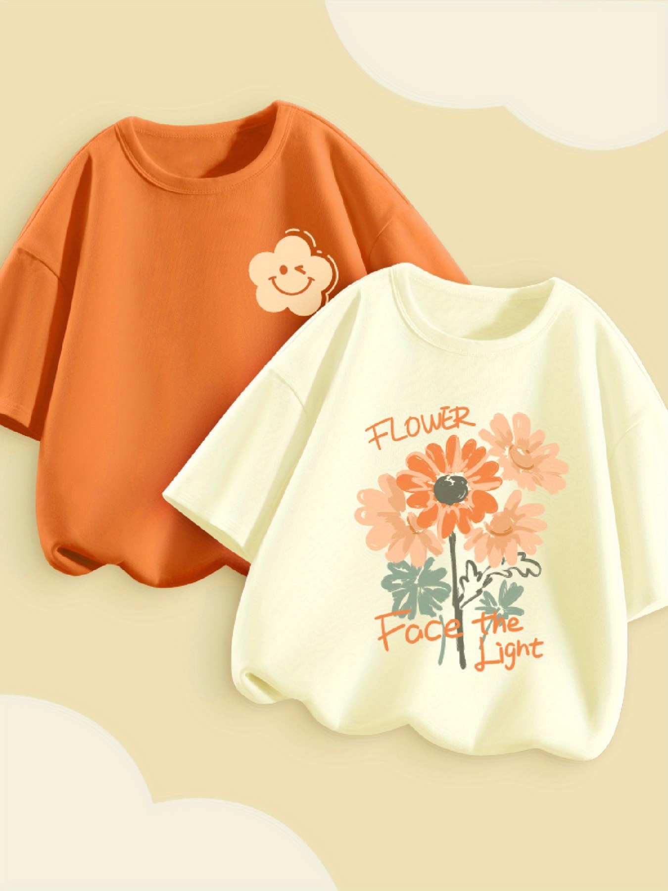 piezas vestidos manga corta niñas 100% algodón blusones Temu - Main Image