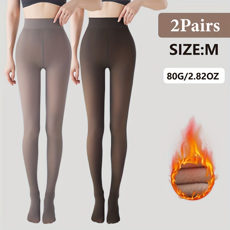 

High Waist Thermal Tights, Casual Fleece Lined Leggings For Fall & Winter, Women's Stockings & Hosiery