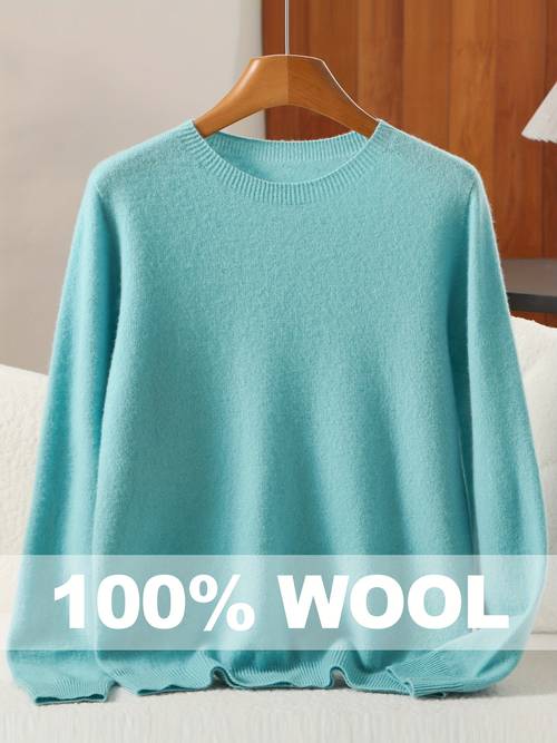 womens 100 wool sweater elegant oversized neck winter coat soft loose fit pullover for fall winter warm pure wool sweating layering jacket multi color options hand washable cozy outerwear