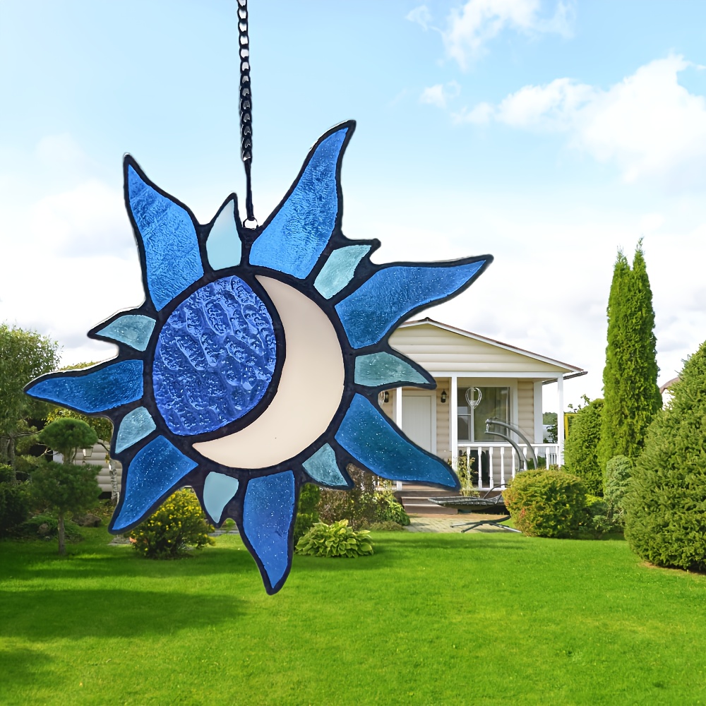 Buntglas-Fensterbehang Mit Blütenblättern – Sonnenfänger Aus Diamantglas, 19,8 Cm