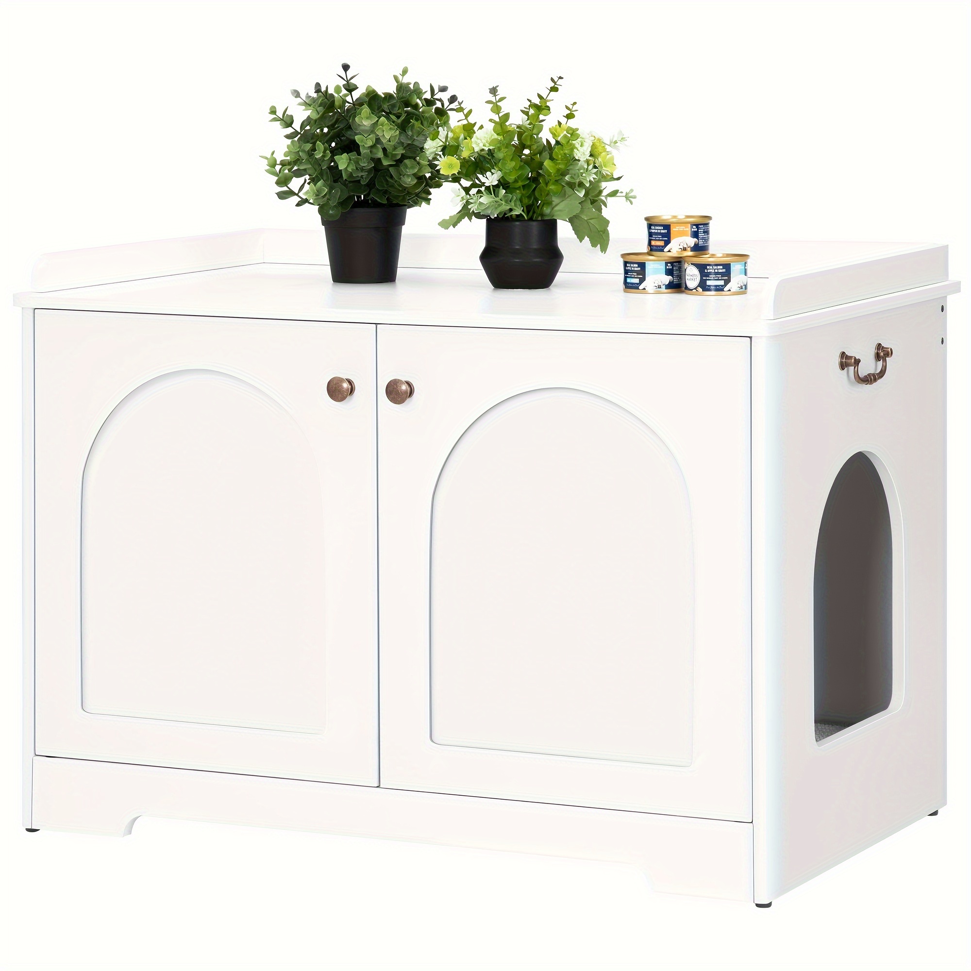 TEMU Gabinete para gatos con , de arena, gabinete de arena, mesa lateral de madera para casa de mascotas, 50 x 80 x 56,7 cm, gabinete estable para