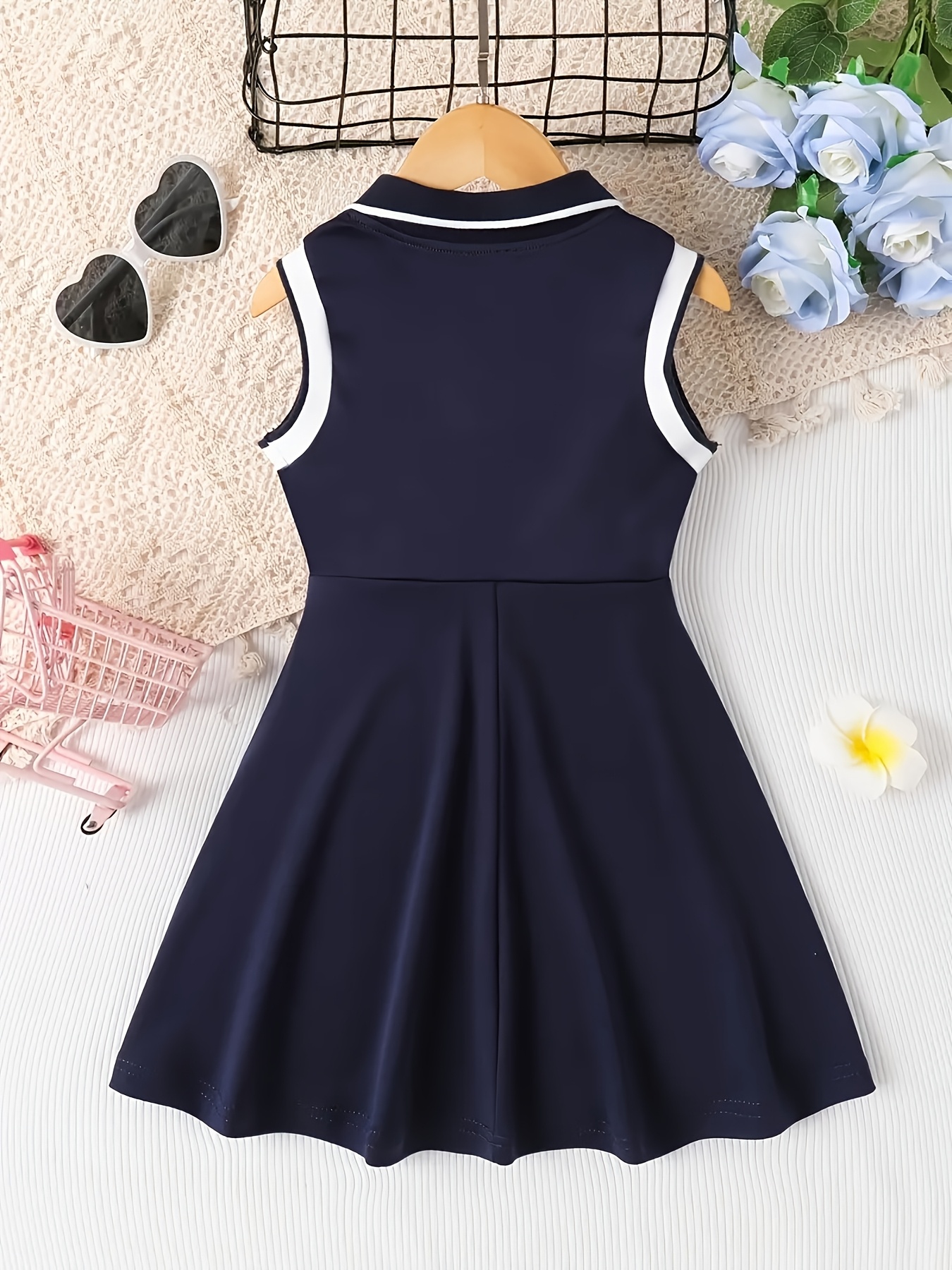 navy blue sleeveless dress girls Temu United Arab Emirates