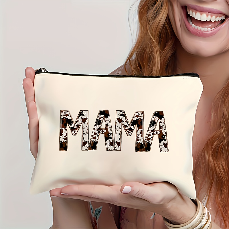 

Mama Print Makeup Bag Zipper Bag, Travel Cosmetic Bag, Pen Bag, Stationery Supplies Bag, Multifunctional Bag, Gift