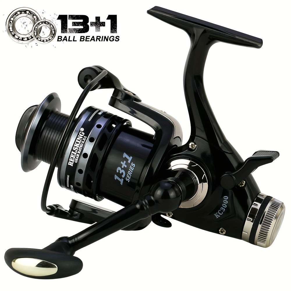 1pc Carp Fishing Reel 5.2:1 Gear Ratio Spinning Reel 3000-6000 Model Double  * 18kg/39.6lb Max Drag Carp Feeder Rotating Reel for Carp Trout * Pike *