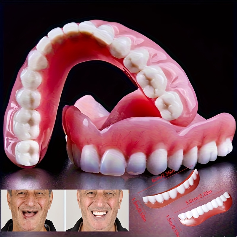 dentures for people with no teeth upper lower   dentures comfortable natural looking red     remove boost   for   fits all tooth shapes
