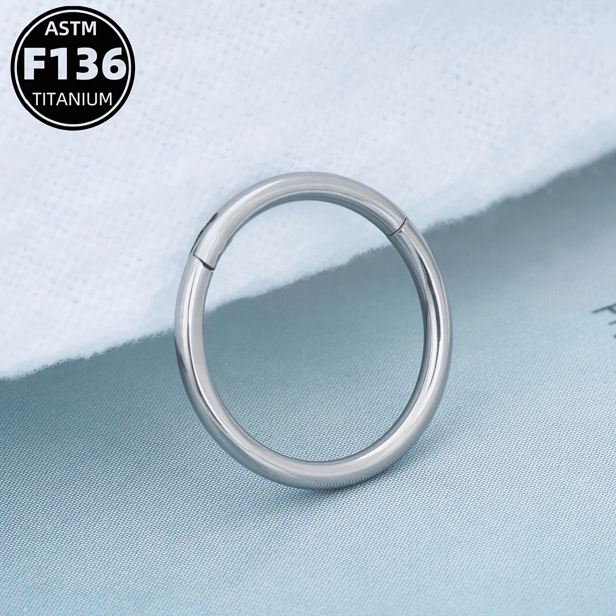 TEMU 1pc G23 Anello per naso a cerniera in titanio 16G Anello per setto - Cartilagine dell'orecchio Rook Helix Tragus Daith Orecchino per piercing