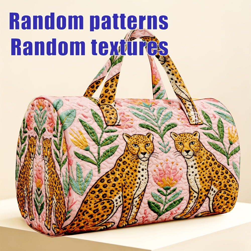TEMU 1pc Quilted Floral Boston Bag For Ladies Halloween Thanksgiving Christmas Gift