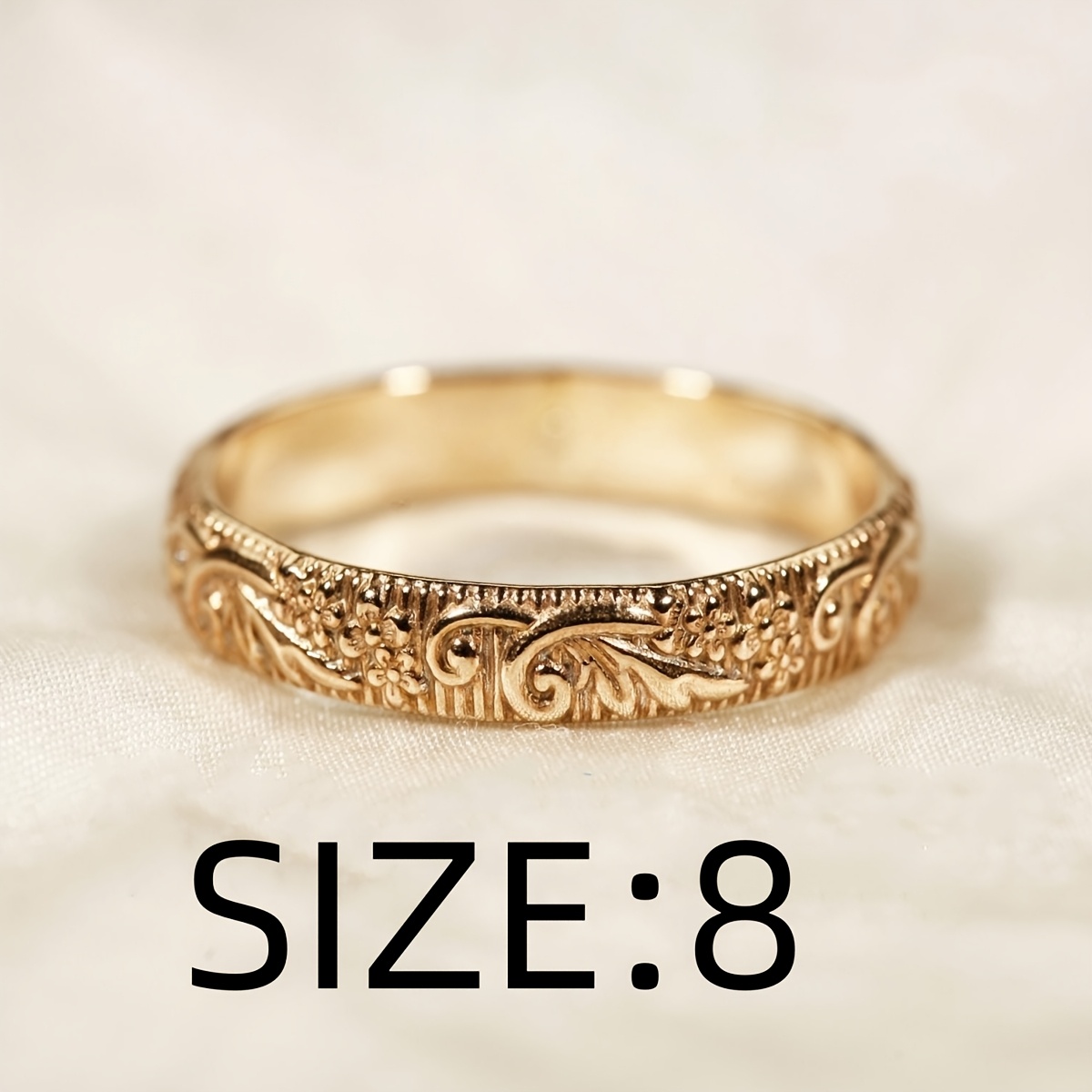 Unisex Exquisitely Carved Copper Ring, Elegant Gift