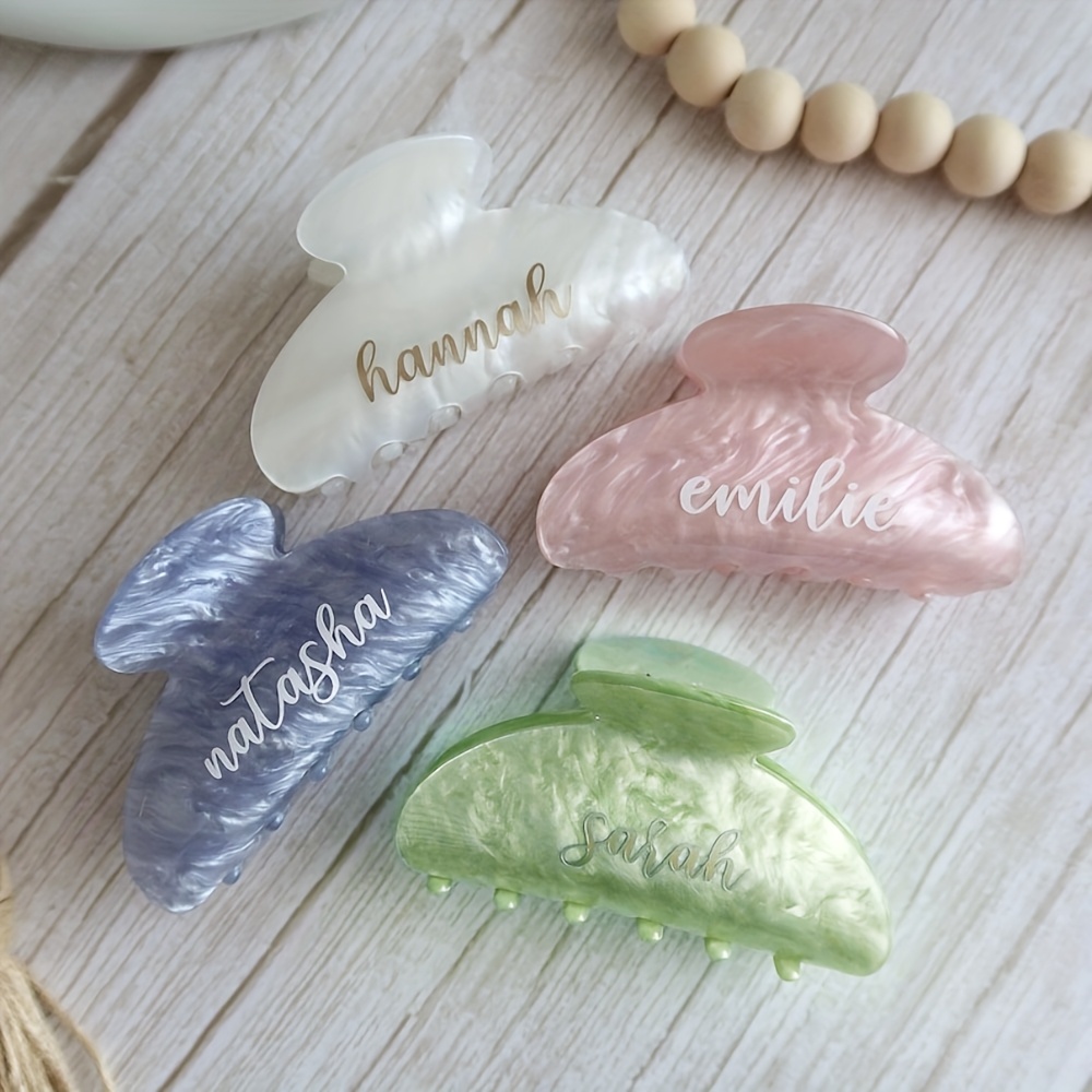 

Custom Bridesmaid Hair Claw - Personalized Name, Sparkling Acrylic, Proposals & Bridal Parties