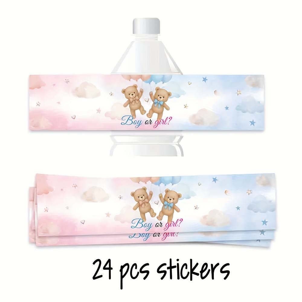 TEMU Party Game Gender Reveal Water Bottle Stickers, Atmosphere Decoration Props, Boy Or Girl Christening Supplies, Anniversary Gift Party
