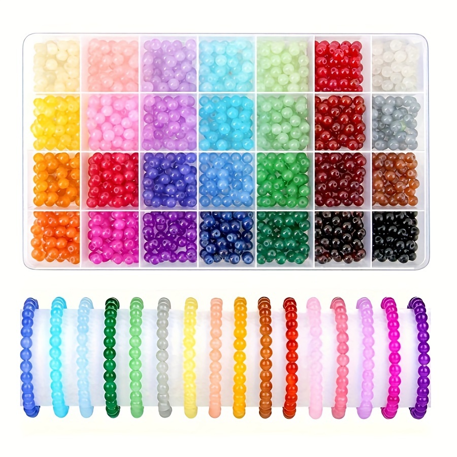 

28-color 6mm Glass Bead Bracelet Making Kit Suitable For Women To Make Handmade Jewelry, And Diy Crafts