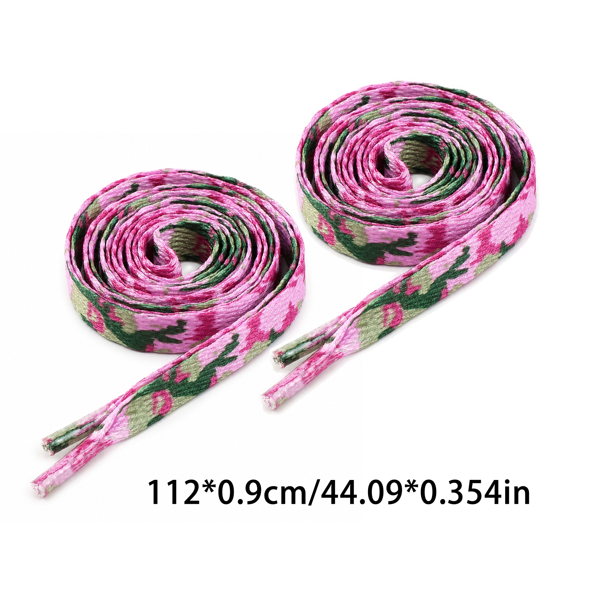TEMU 1 Pair, 44.09*0.354in Pink Printed Shoelaces, Suitable For Rope Wearing Shoes