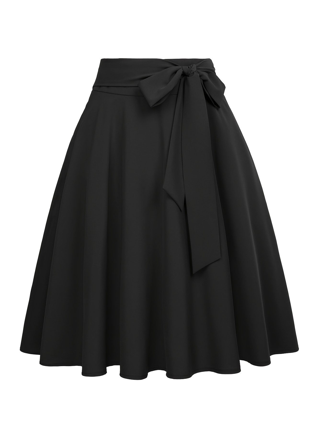 solid color versatile a line skirt design hip covering flared umbrella skirt with a   drape