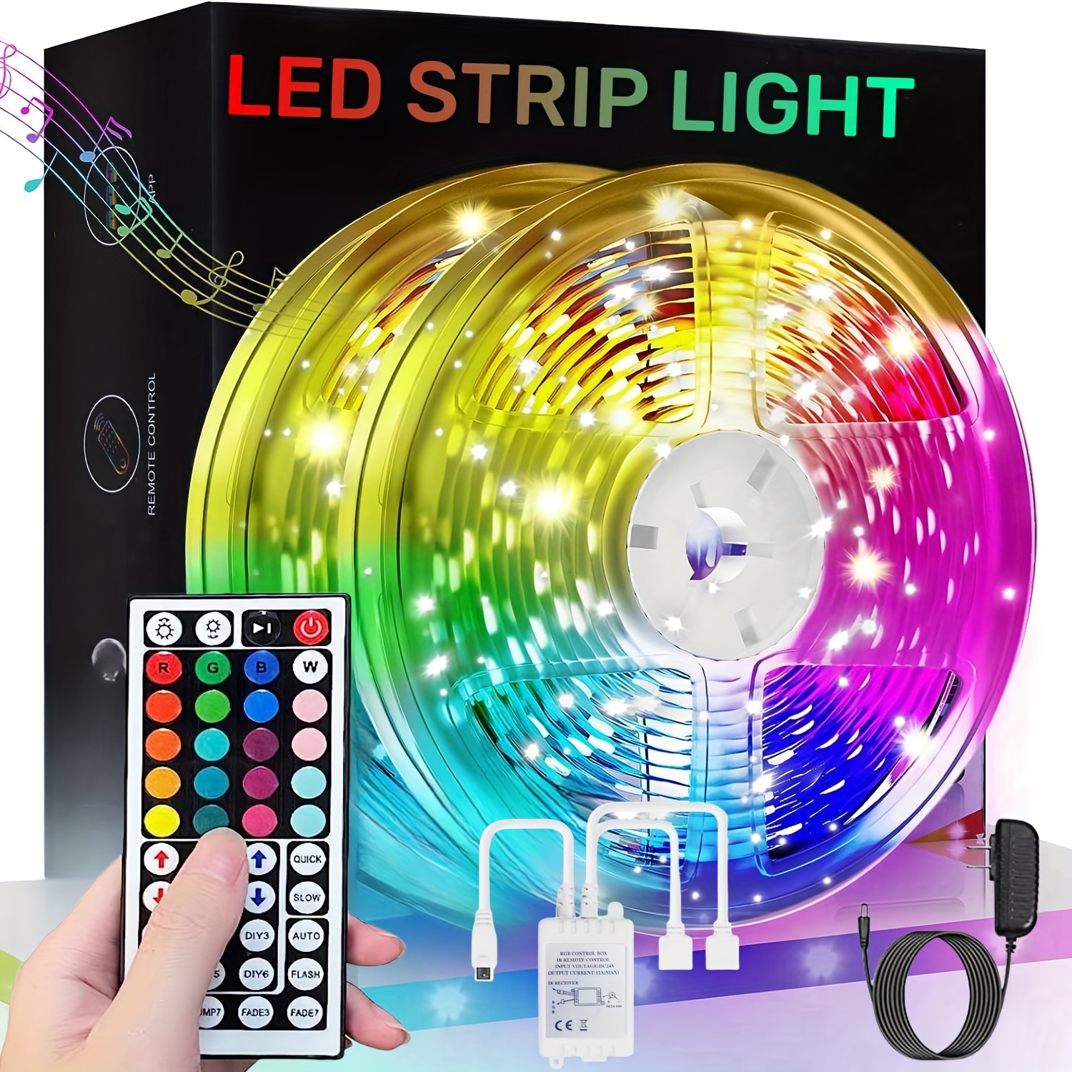 Led Strip Lights 100ft Smart With App Remote Control, 5050 Rgb For Bedroom,  Home Decoration, Music Sync Color Changing For Room Party - Smart Home -  Temu