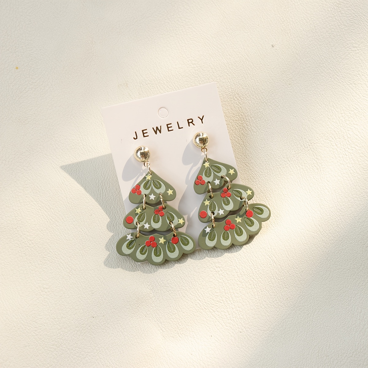 Cute Christmas Tree Snowman Doodle Acrylic Drop Earrings