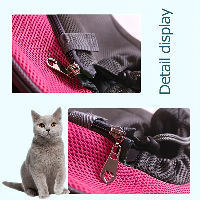 Custom Embroidered Pet Outing Shoulder Bag, Mesh Breathable Adjustable Shoulder Strap Cat and Dog Portable Carrier, Available in 5 Colors and 2 Sizes, Outdoor Pet Walking Bag, Cat and Dog Personal Carry Storage Bag, a Practical and Thoughtful Gift