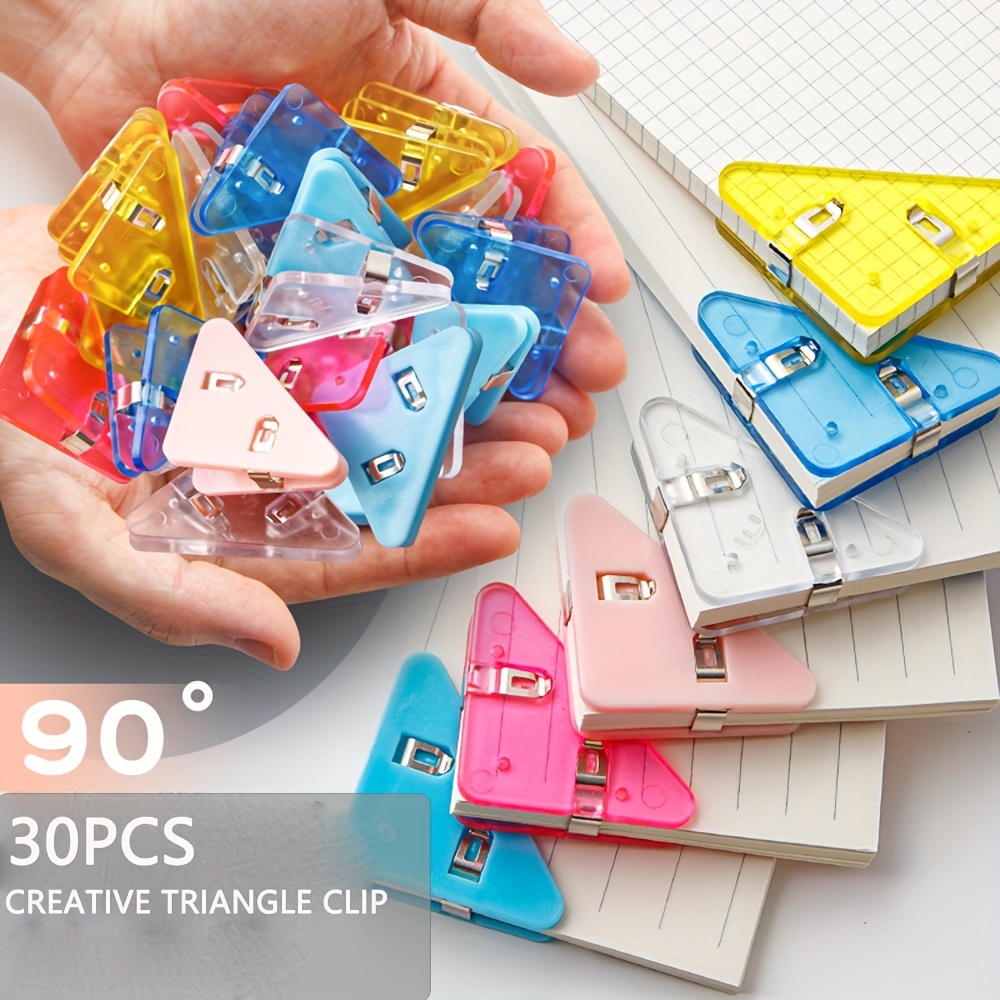 

30pcs Acrylic Clips - Multipurpose Paper & Holders, Book Corner Binder Clips For Desk Organization, Material, Ideal For Office & Home