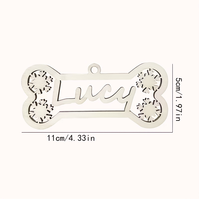 TEMU Custom Handmade Wooden Christmas Ornaments, Personalized Name Wood Bone Design, Holiday Dog Theme, Christmas Decorations, For Holiday Decor And