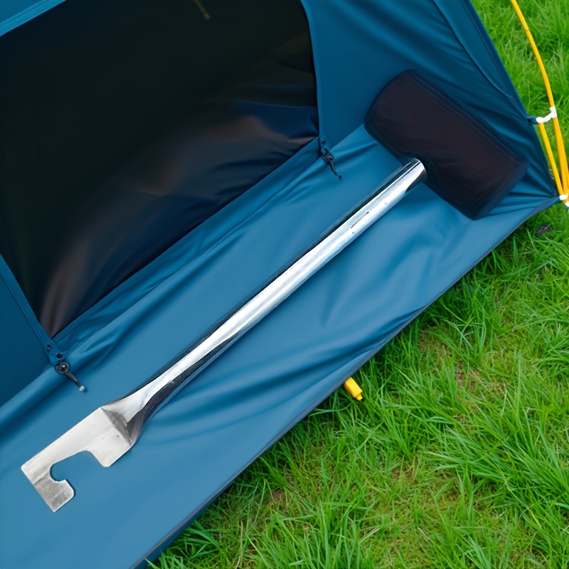 Outdoor Camping Tent Hammer, Tent Peg Hammer, Iron Handle Rubber Mallet, Rubber Hammer