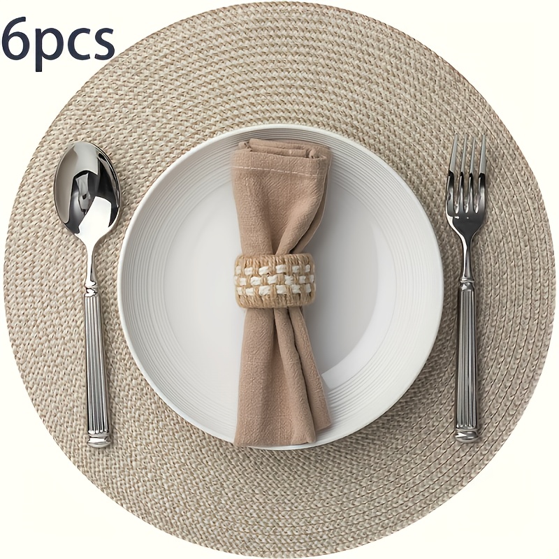 Image of Of Placemats Made Of Plastic, Washable And Easy-to-clean Table Mats Are Perfect For Dining Tables. Are Heat-resistant And Feature A Non-slip Design, Ideal For Western-style Dining. Additionally