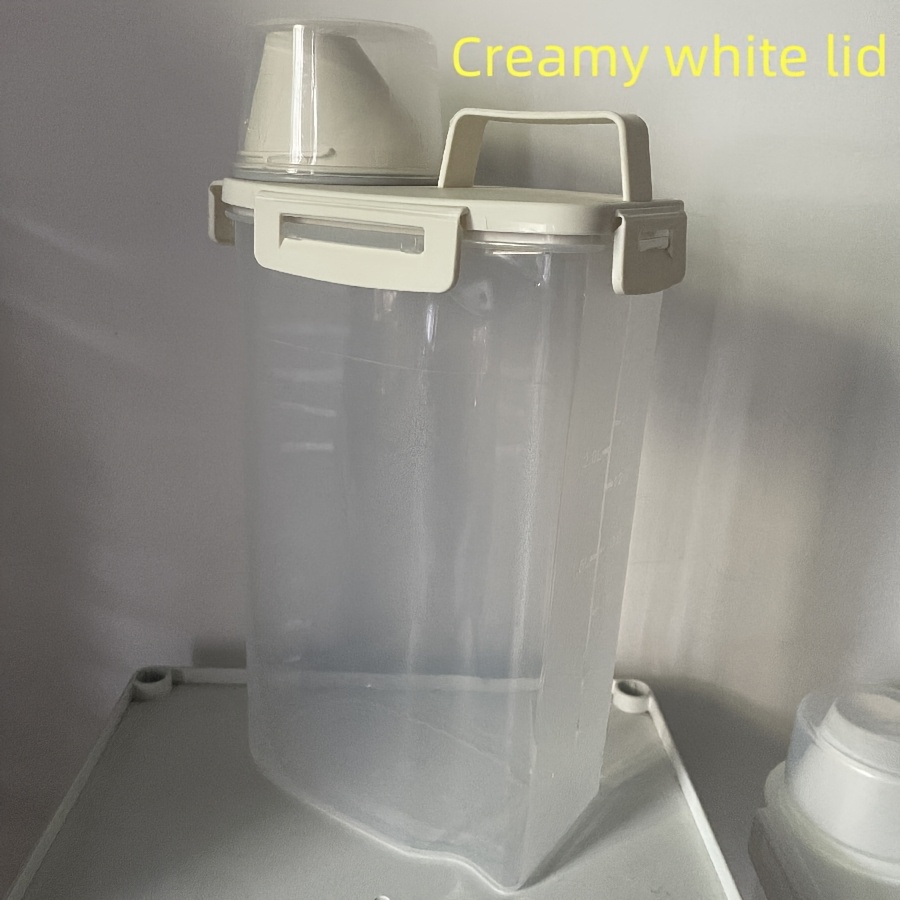 1pc Leak-proof & Moisture-resistant Food Storage Container With Lid - Perfect For Grains, Nuts, Flour & Rice - Easy-clean Plastic Kitchen Organizer