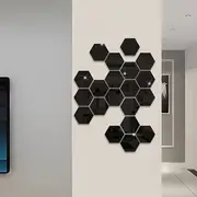 a set of 20 hexagonal acrylic mirror wall stickers to enhance the texture of diy three dimensional self to decorate home suitable for the decoration of the walls and doors of the living room bedroom bathroom and study room details 5