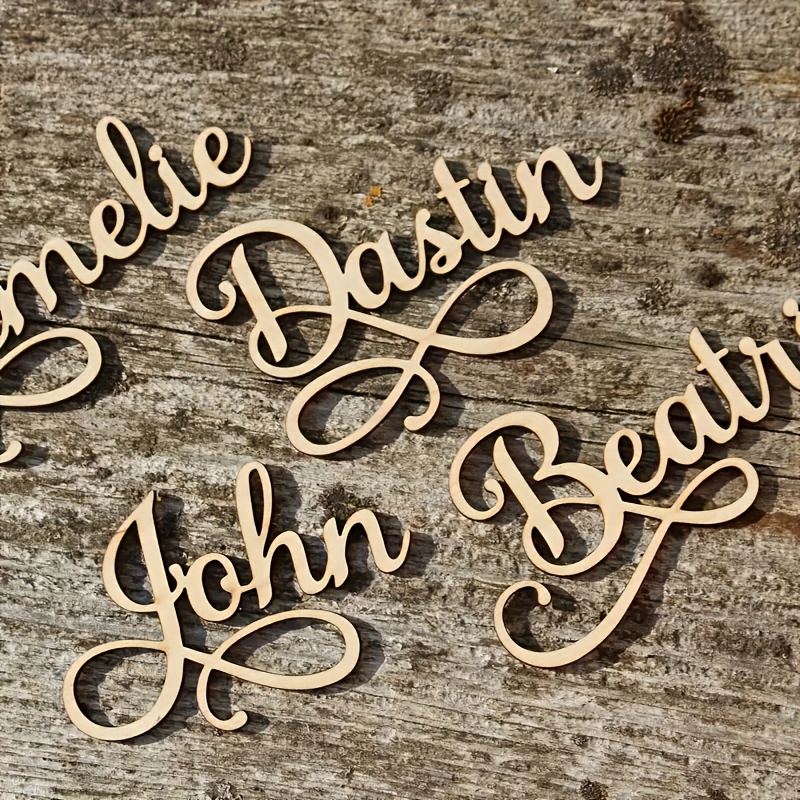 

1pc Customized Wooden Name Sign - Elegant Lettering, Ideal For Weddings, Pews & Restaurants - Perfect Gift For , Thanksgiving, Valentine's Day, New Year - No Power Needed, Wood