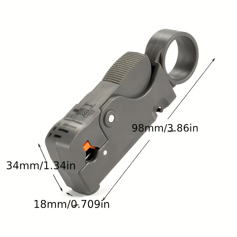 TEMU 1pc Heavy-duty Rotary Cable Cutter & Multi-functional Wire Stripper Tool With Non-slip Grip, Ergonomic Handle & Adjustable Blade - Carbon Steel