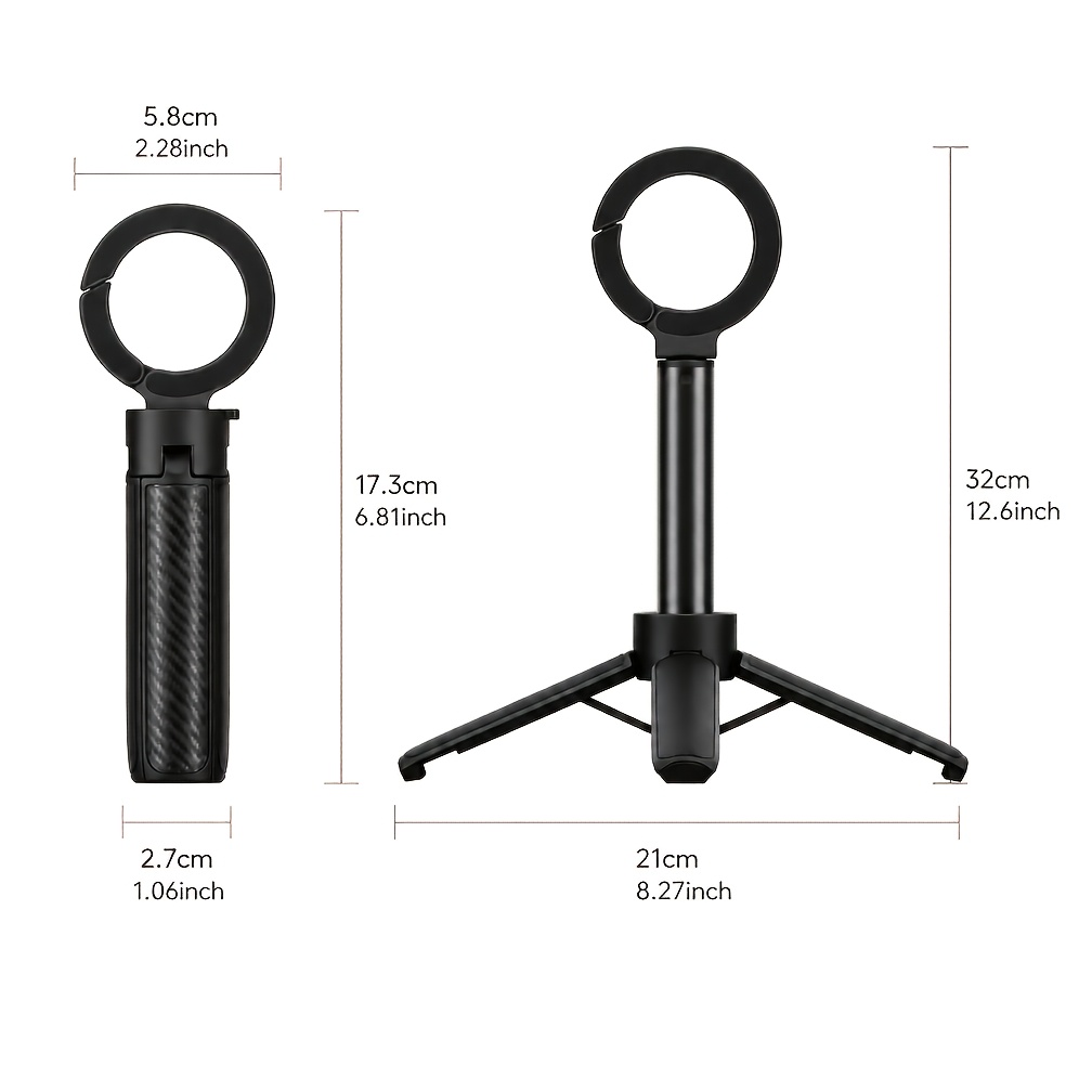 TEMU Perche à selfie magnétique extensible, à boucle de montagne, aspiration magnétique double face, compatible avec les téléphones Apple et Android,
