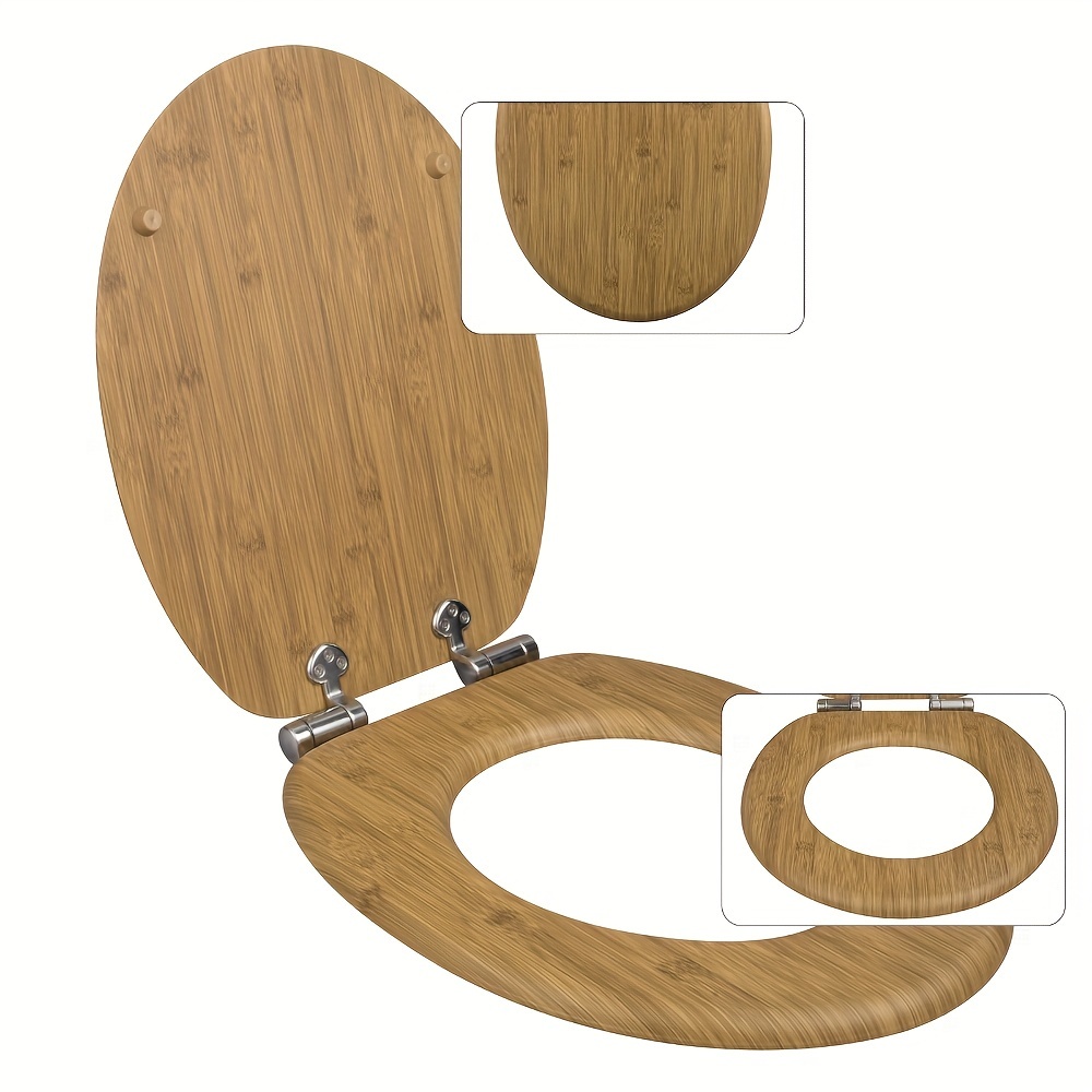 -close Toilet Seat With Mdf , Finish & - Includes Automatic Lowering Hinge